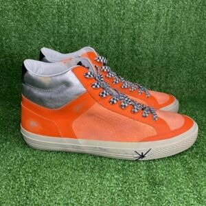 Ross & Snow DISSTRESSED Cold Cement High Top Neon Orange‎ Zipper Women's Size 10